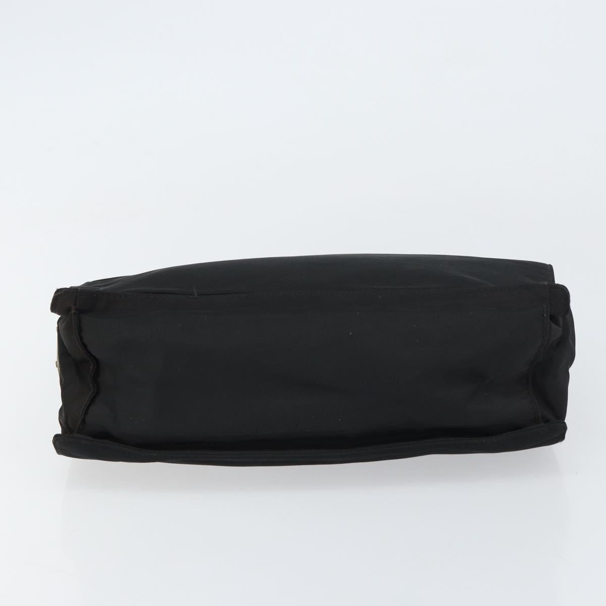 PRADA Hand Bag Nylon Black Silver Auth 159055