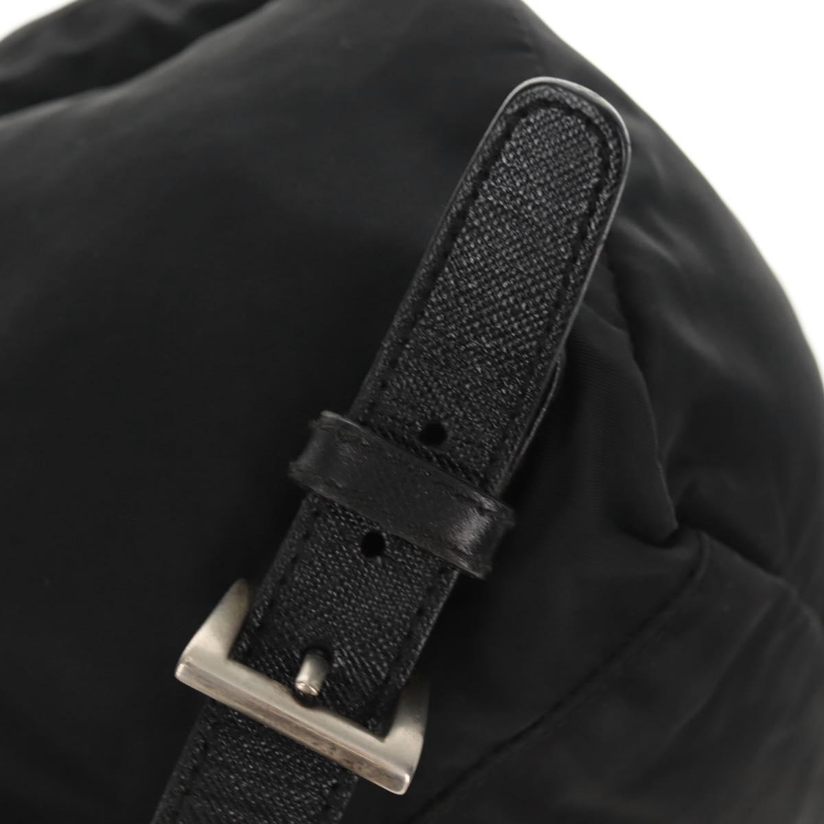 PRADA Backpack Nylon Black Silver Auth 159056