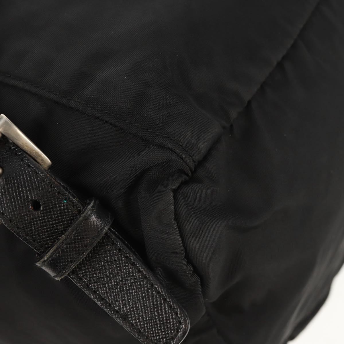 PRADA Backpack Nylon Black Silver Auth 159056