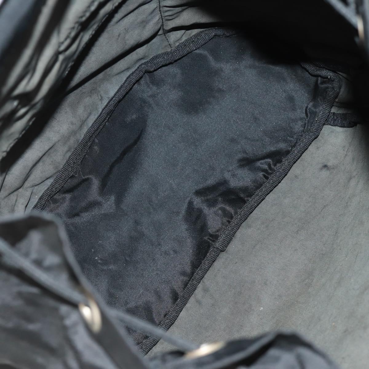 PRADA Backpack Nylon Black Silver Auth 159056
