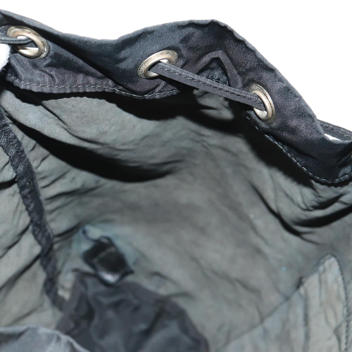 PRADA Backpack Nylon Black Silver Auth 159056