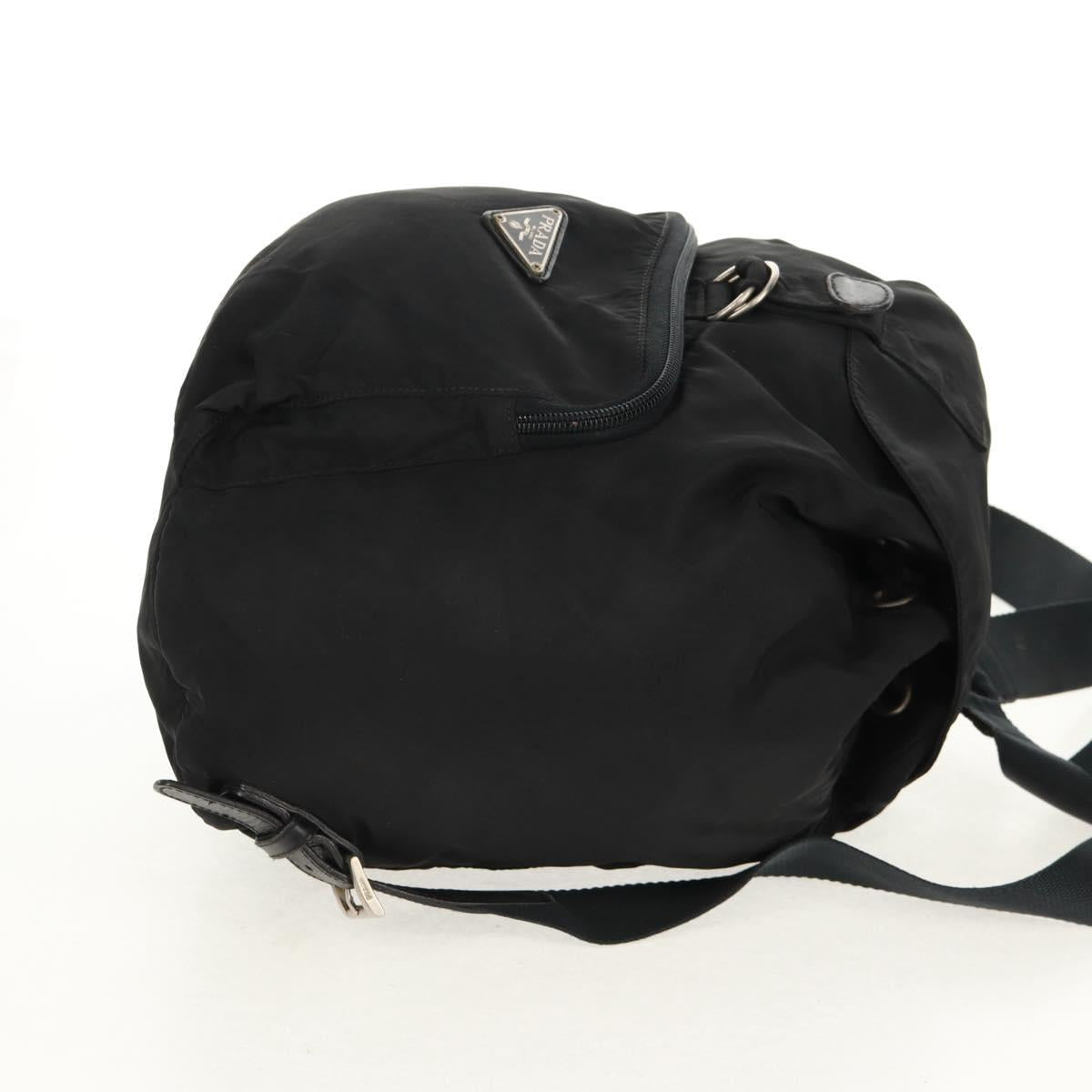 PRADA Backpack Nylon Black Silver Auth 159056