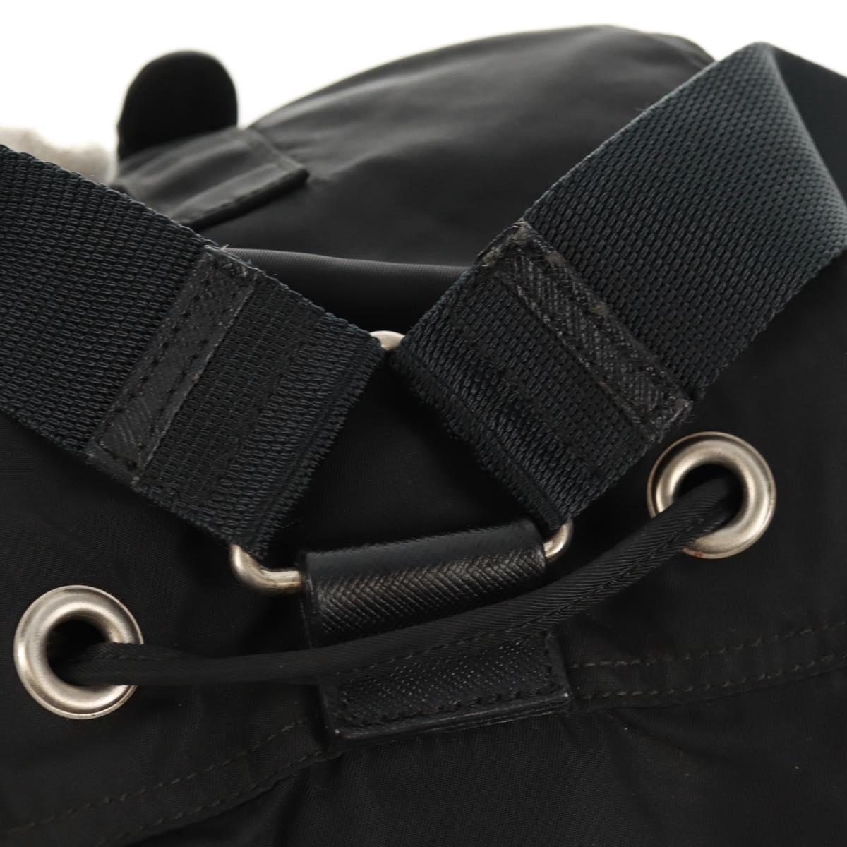 PRADA Backpack Nylon Black Silver Auth 159056
