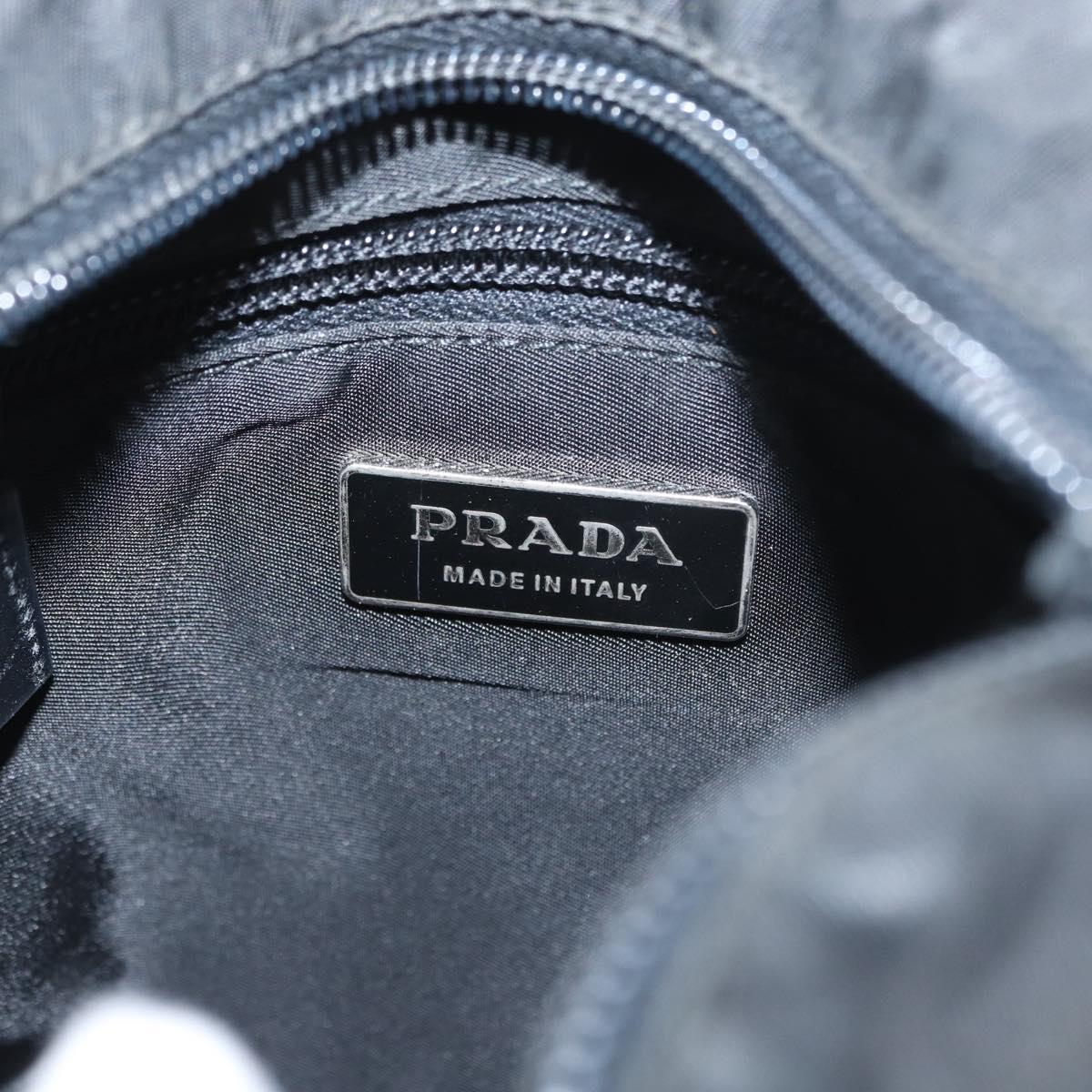 PRADA Shoulder Bag Nylon Black Silver Auth 159057
