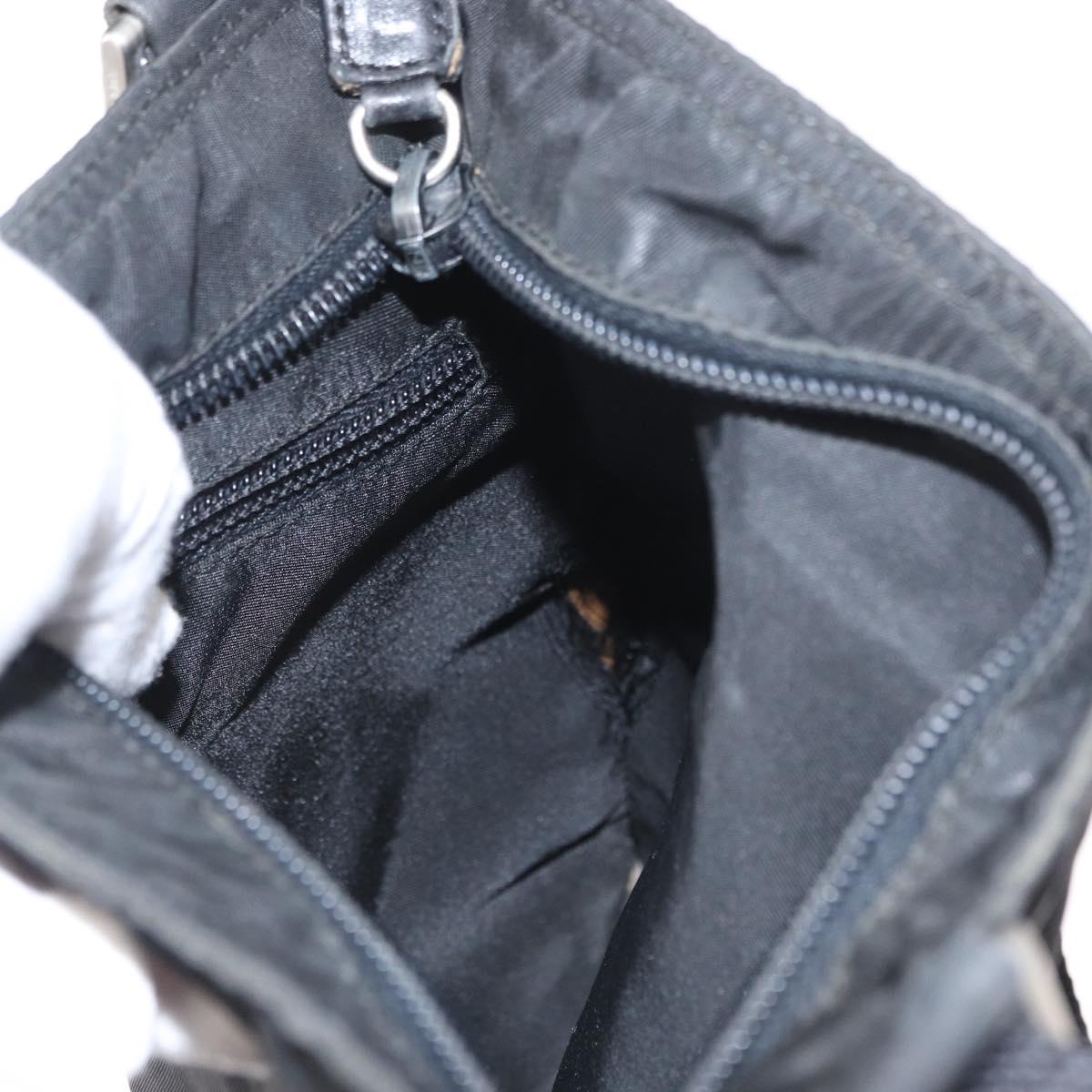 PRADA Shoulder Bag Nylon Black Silver Auth 159057