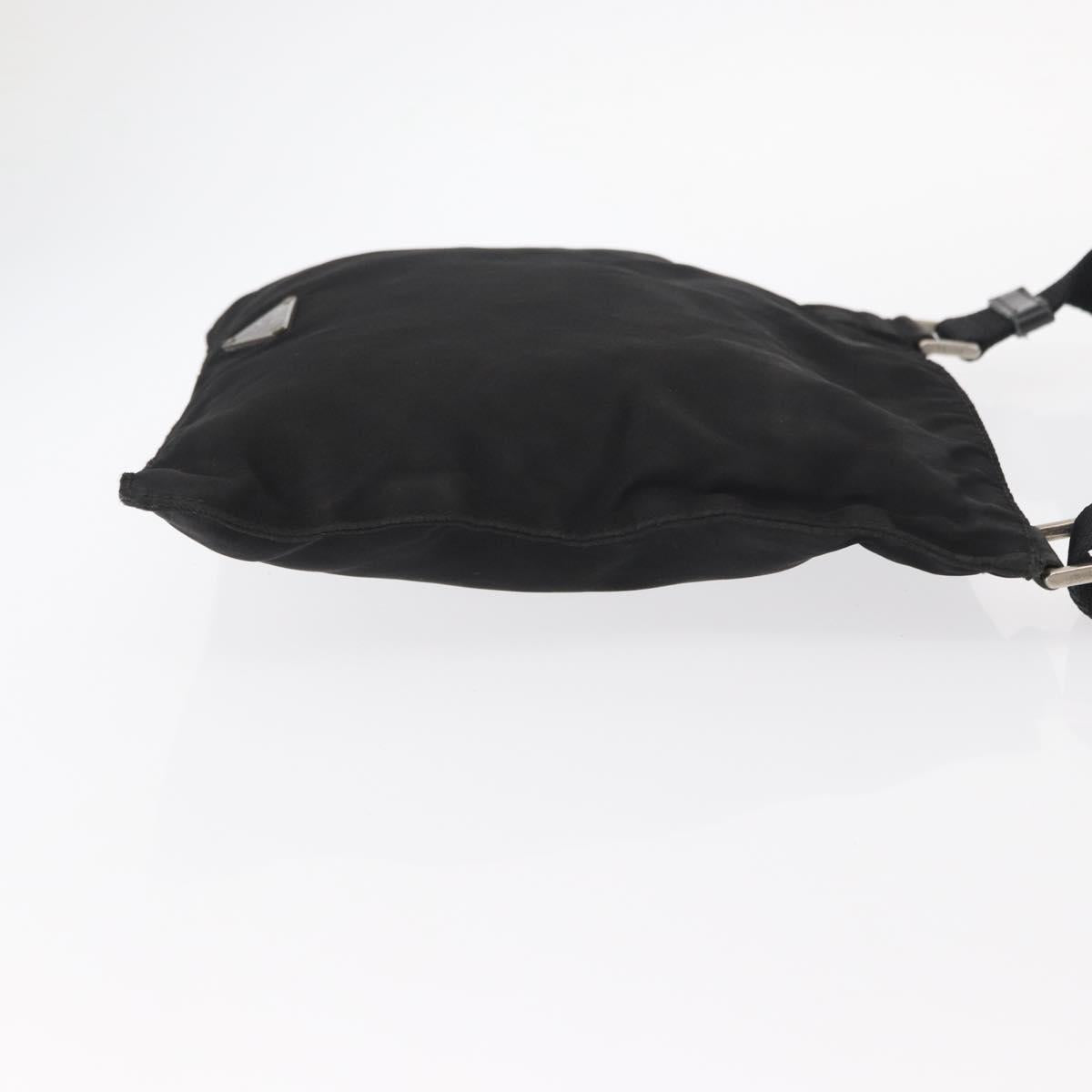 PRADA Shoulder Bag Nylon Black Silver Auth 159057