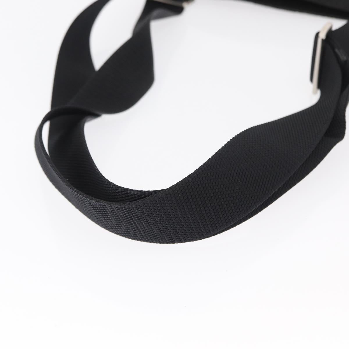 PRADA Shoulder Bag Nylon Black Silver Auth 159057