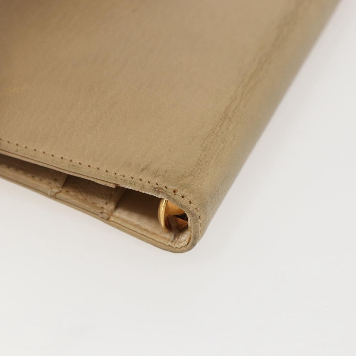 CHANEL Day Planner Cover Leather Beige Gold CC Auth 159060