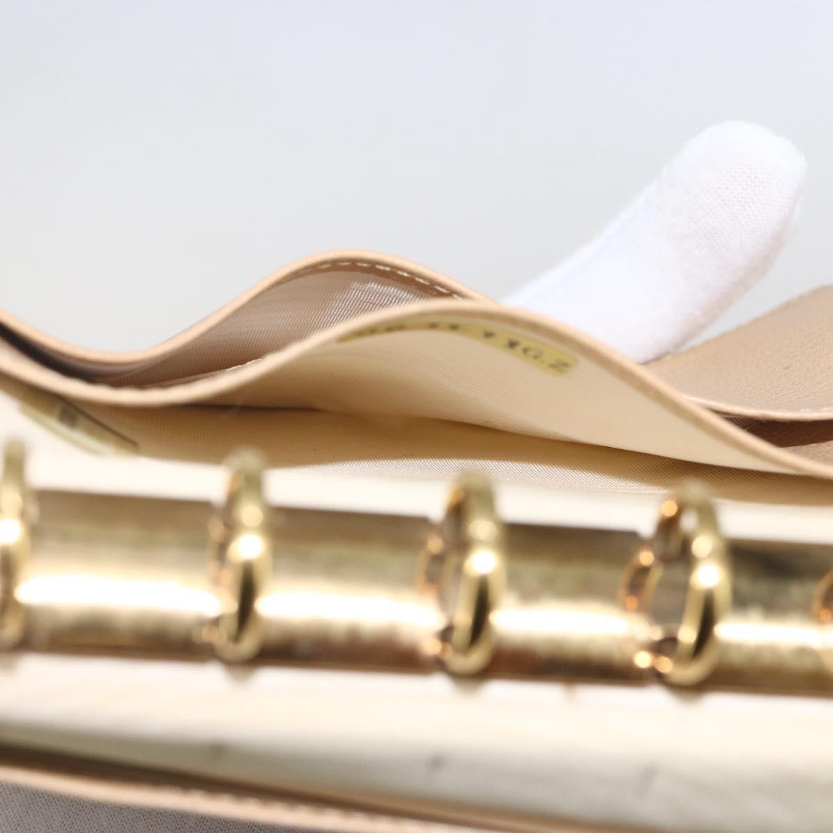 CHANEL Day Planner Cover Leather Beige Gold CC Auth 159060