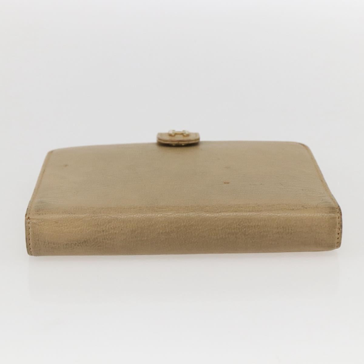CHANEL Day Planner Cover Leather Beige Gold CC Auth 159060