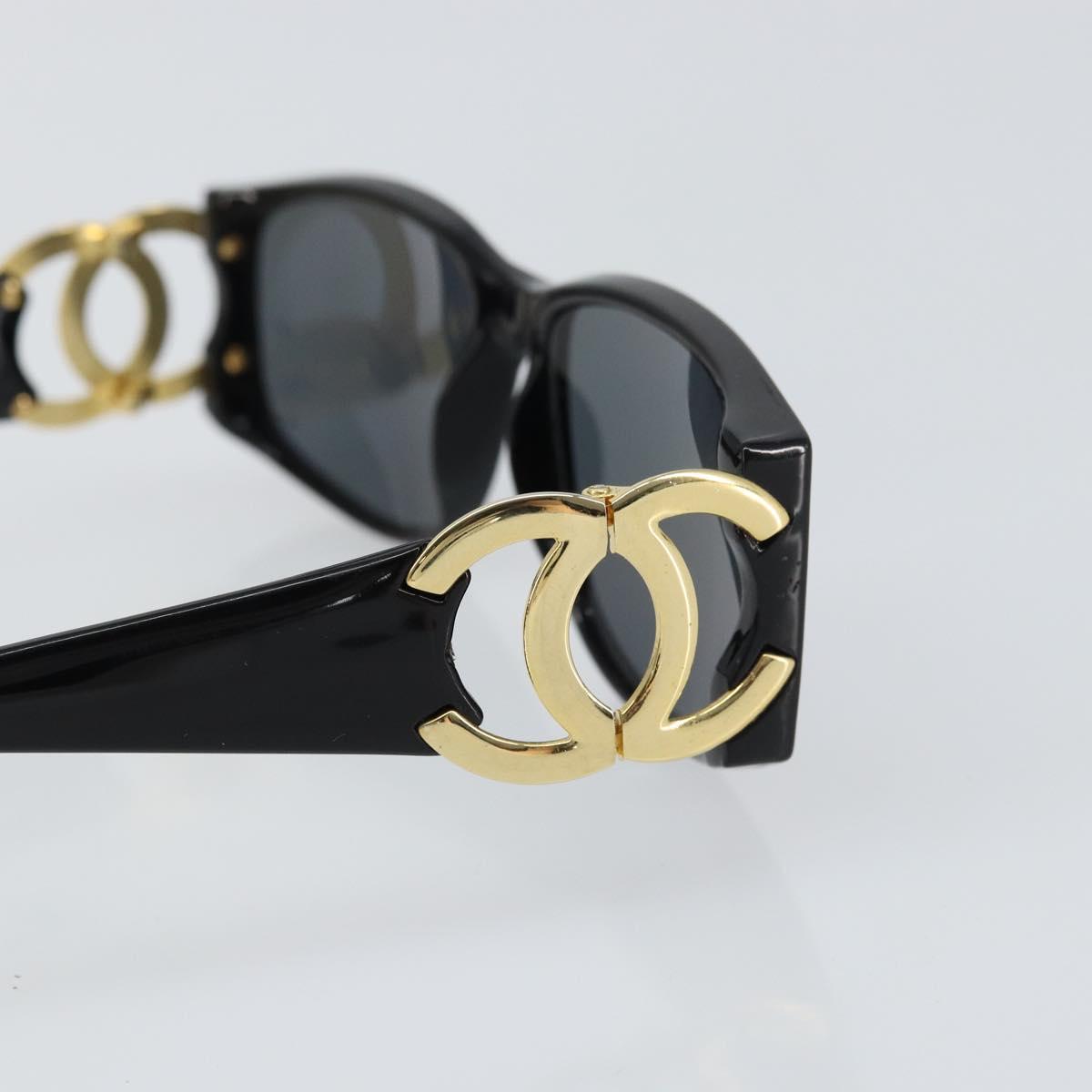 CHANEL Sunglasses plastic Black CC Auth 159066
