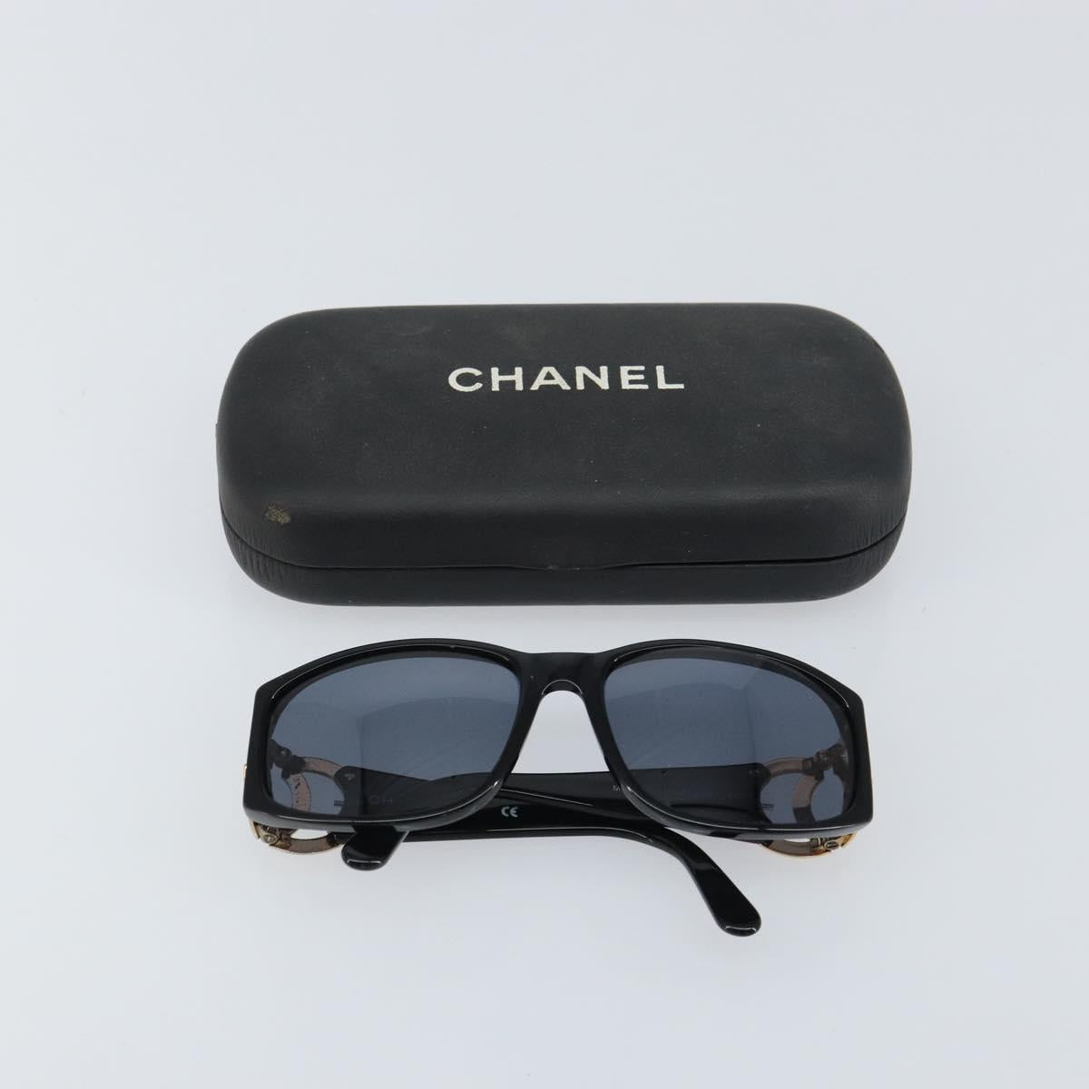 CHANEL Sunglasses plastic Black CC Auth 159074A