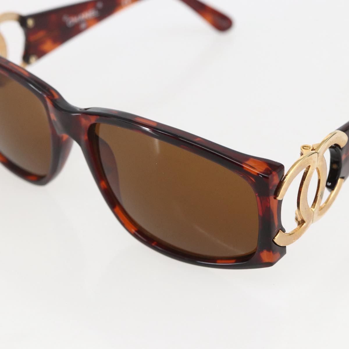 CHANEL Sunglasses plastic Brown CC Auth 159076