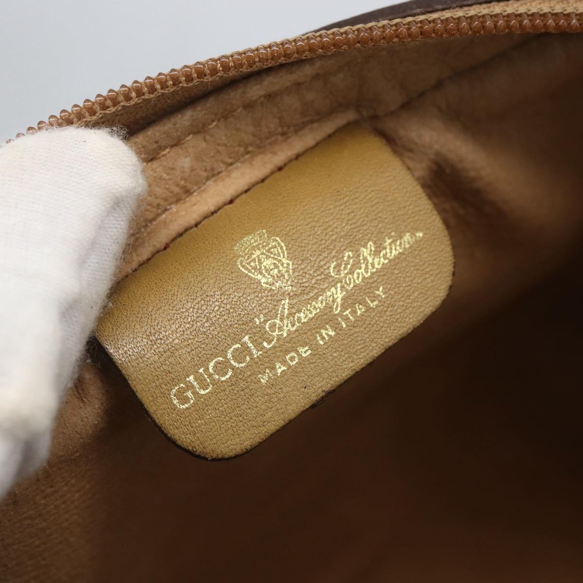 GUCCI Web Sherry Line Shoulder Bag Nylon Beige Gold Red 010 378 Auth 159085