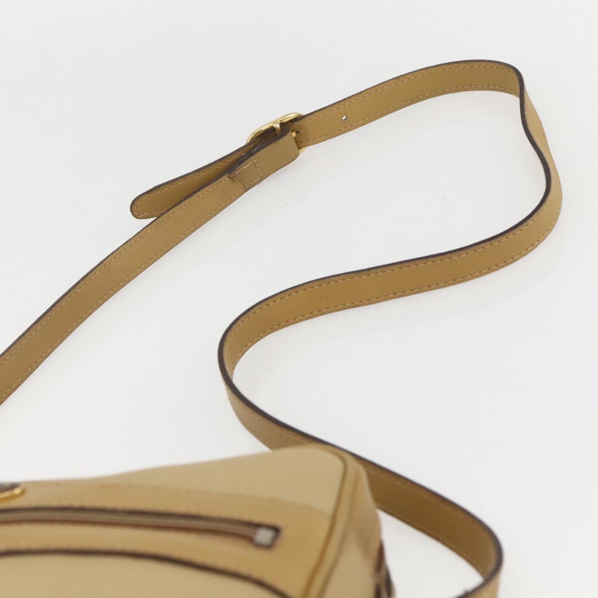 GUCCI Web Sherry Line Shoulder Bag Nylon Beige Gold Red 010 378 Auth 159085