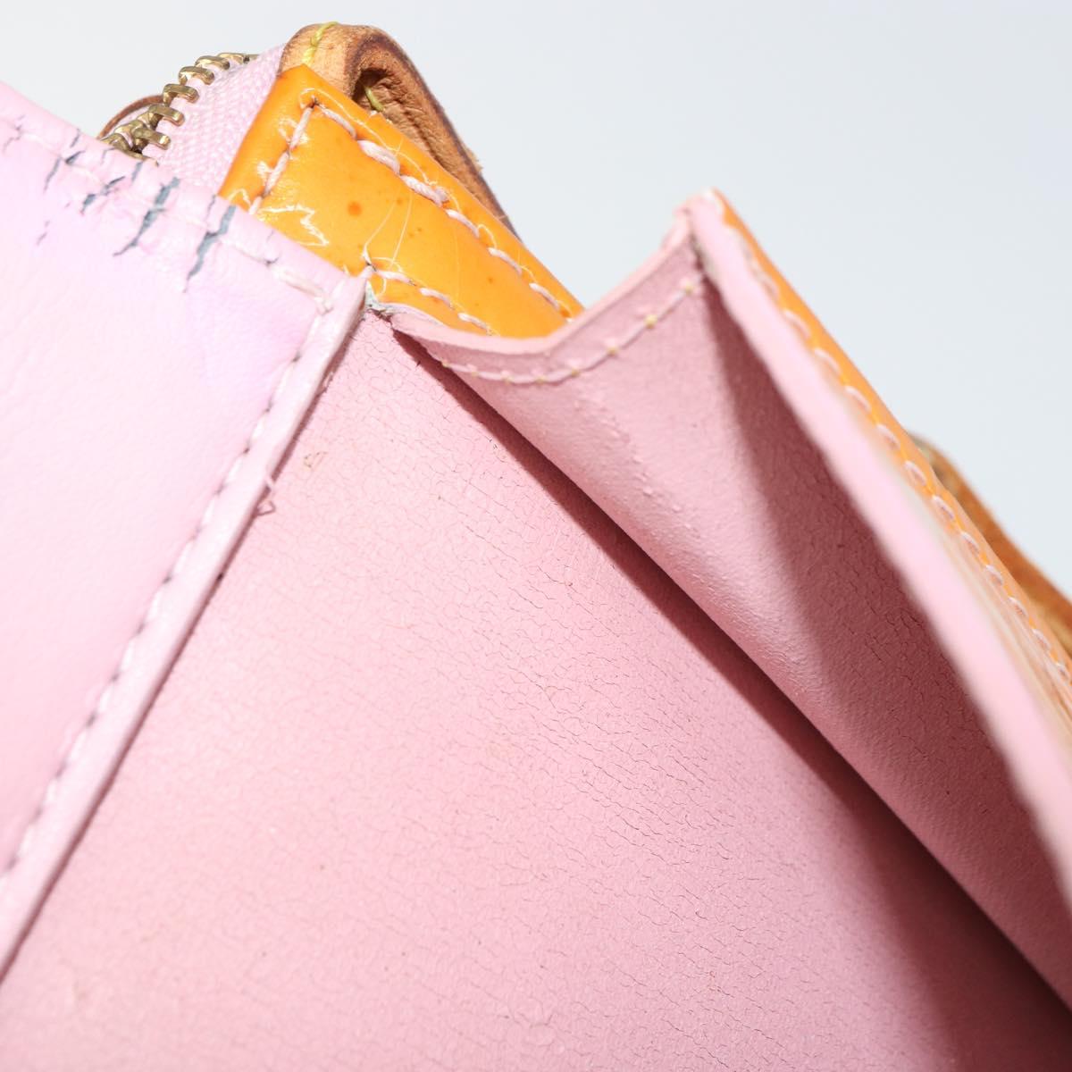LOUIS VUITTON Monogram Vernis Motto Pouch Marshmallow Pink M91312 LV Auth 159089