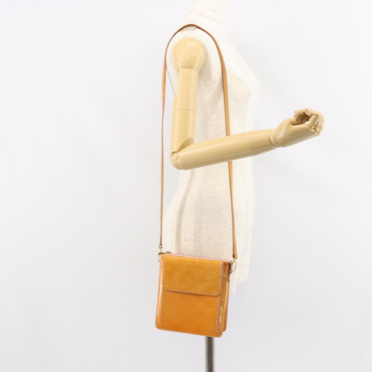 LOUIS VUITTON Monogram Vernis Motto Pouch Marshmallow Pink M91312 LV Auth 159089