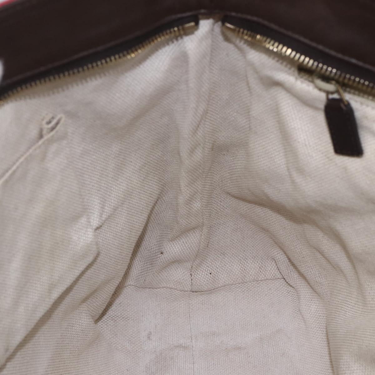 GUCCI GG Canvas Tote Bag Gold Red 308928 Auth 159092