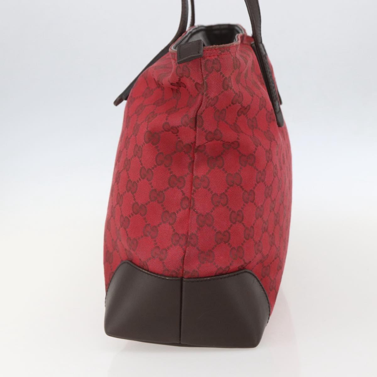 GUCCI GG Canvas Tote Bag Gold Red 308928 Auth 159092