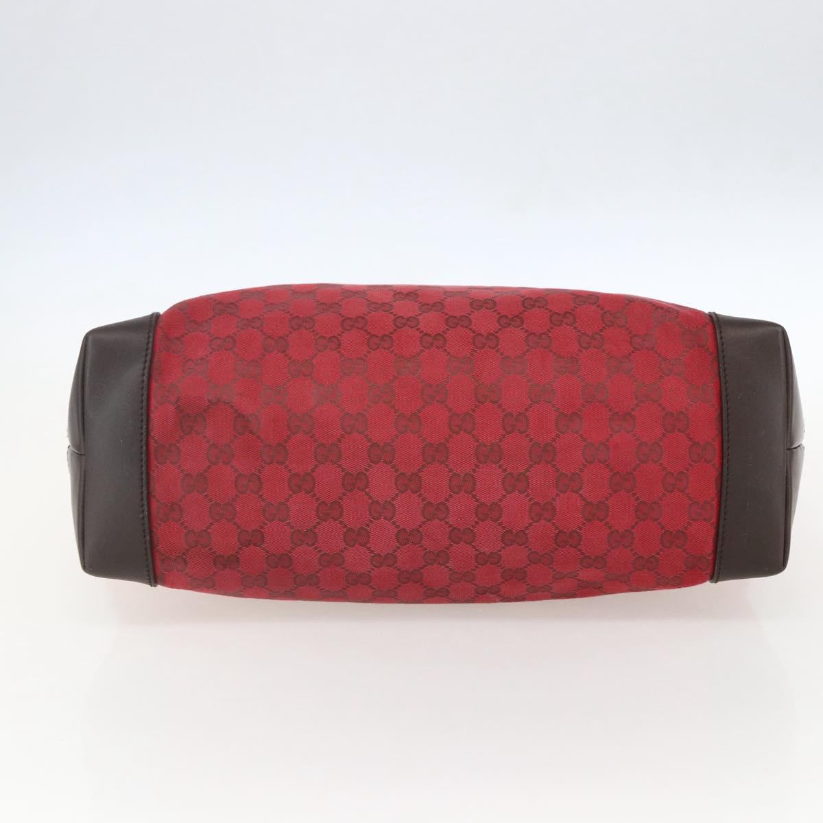 GUCCI GG Canvas Tote Bag Gold Red 308928 Auth 159092