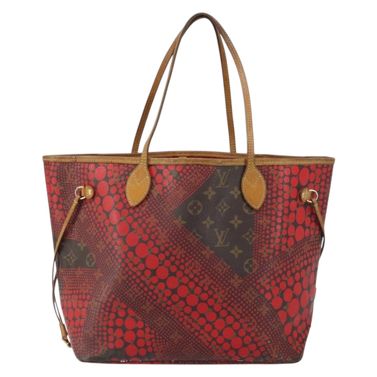LOUIS VUITTON Monogram Yayoi Kusama Neverfull MM Tote Bag Red M40686 Auth 159093