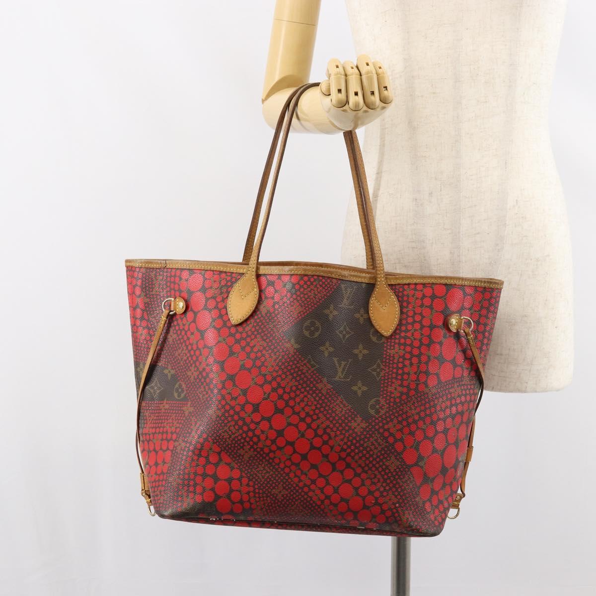 LOUIS VUITTON Monogram Yayoi Kusama Neverfull MM Tote Bag Red M40686 Auth 159093