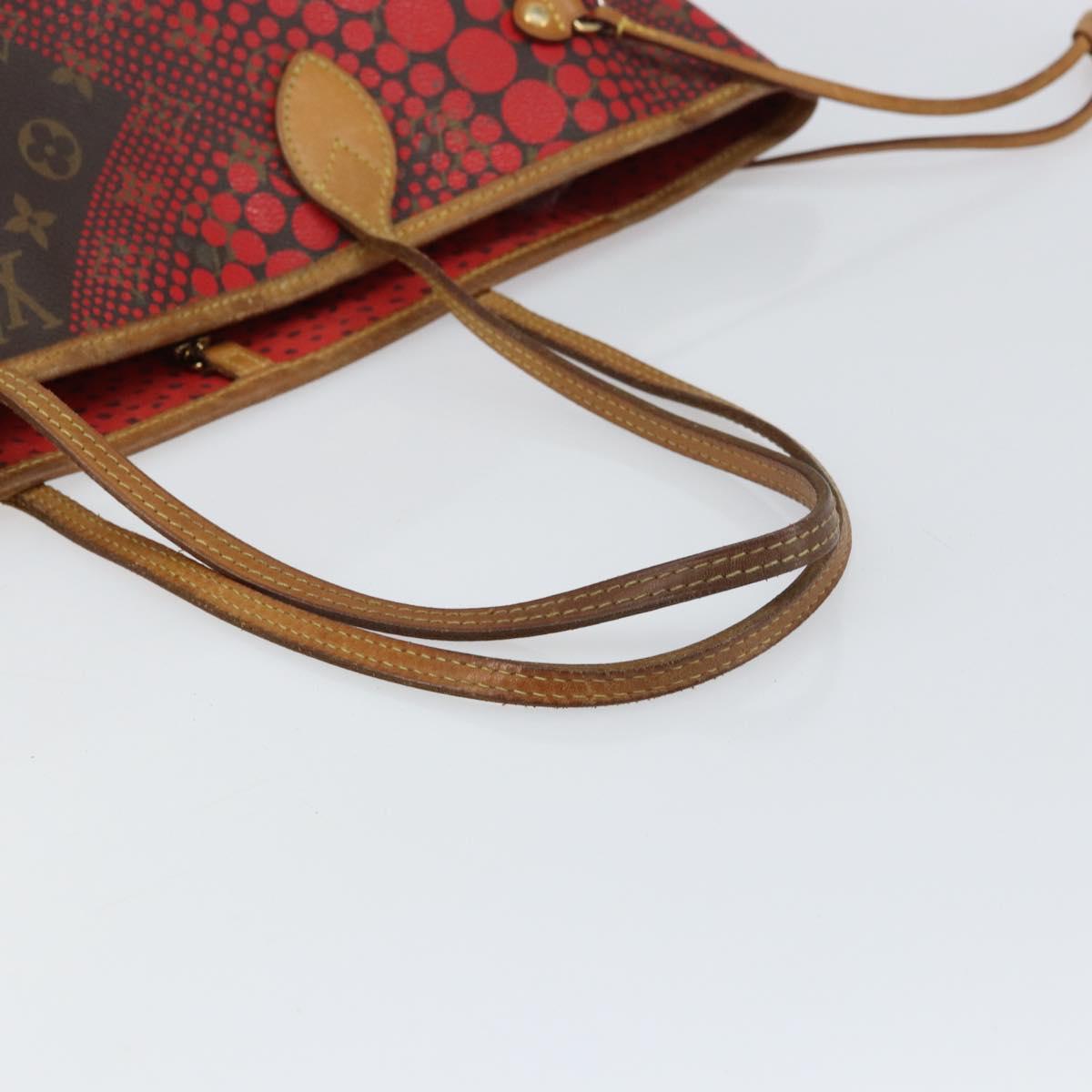 LOUIS VUITTON Monogram Yayoi Kusama Neverfull MM Tote Bag Red M40686 Auth 159093