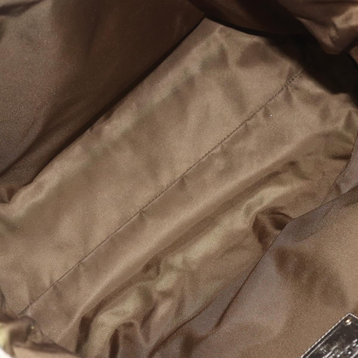PRADA Hand Bag Nylon Khaki Gold Auth 159131