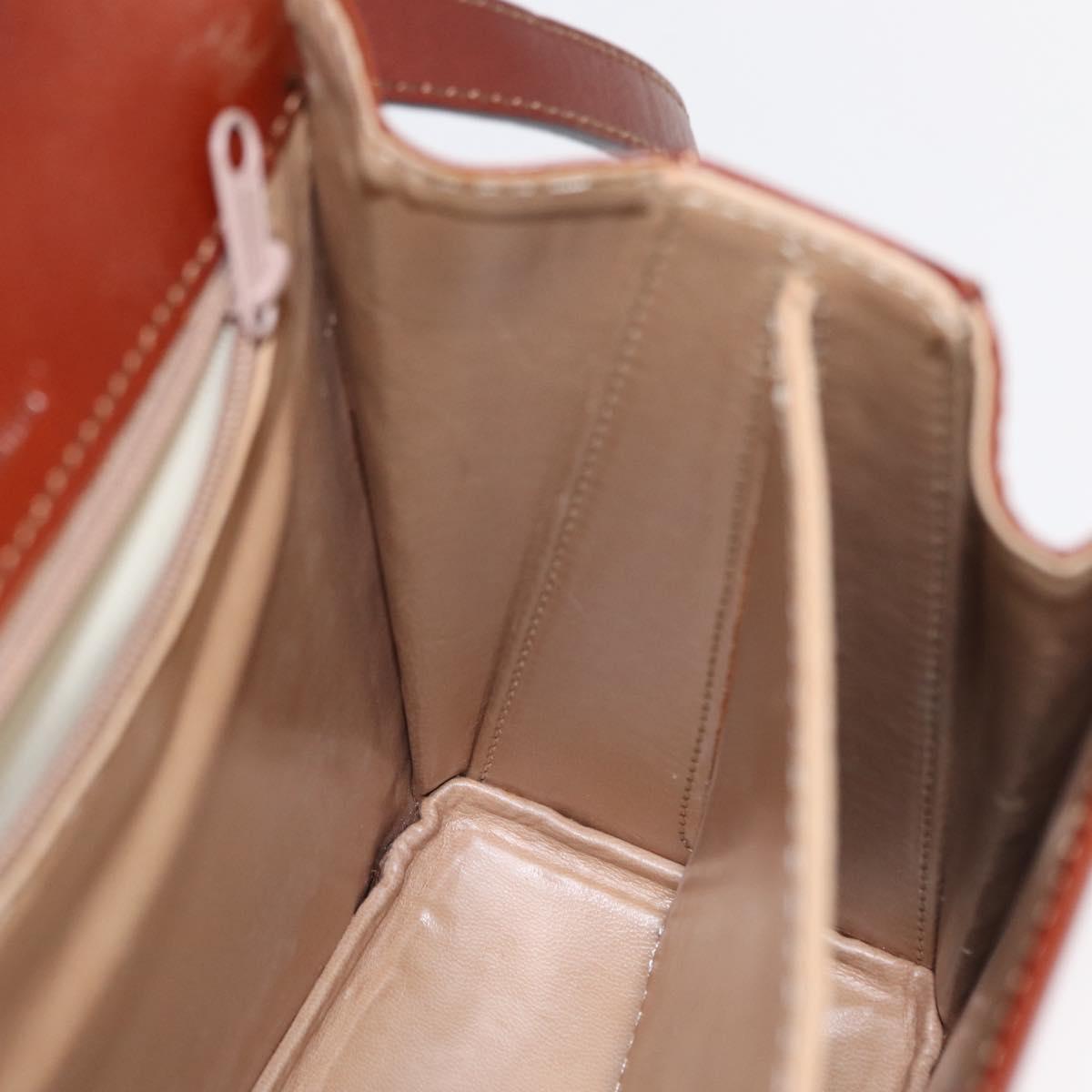 BALLY Hand Bag Leather 2way Brown Gold Auth 159141