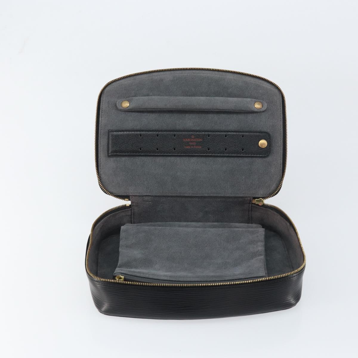 LOUIS VUITTON Epi Posh Monte Carlo Jewelry Box Black M48362 LV Auth 159142