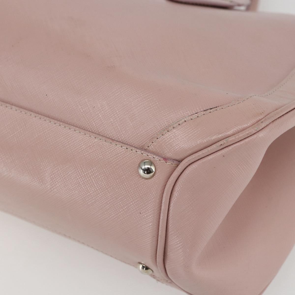 Salvatore Ferragamo Gancini Hand Bag Leather Pink Silver Auth 159143