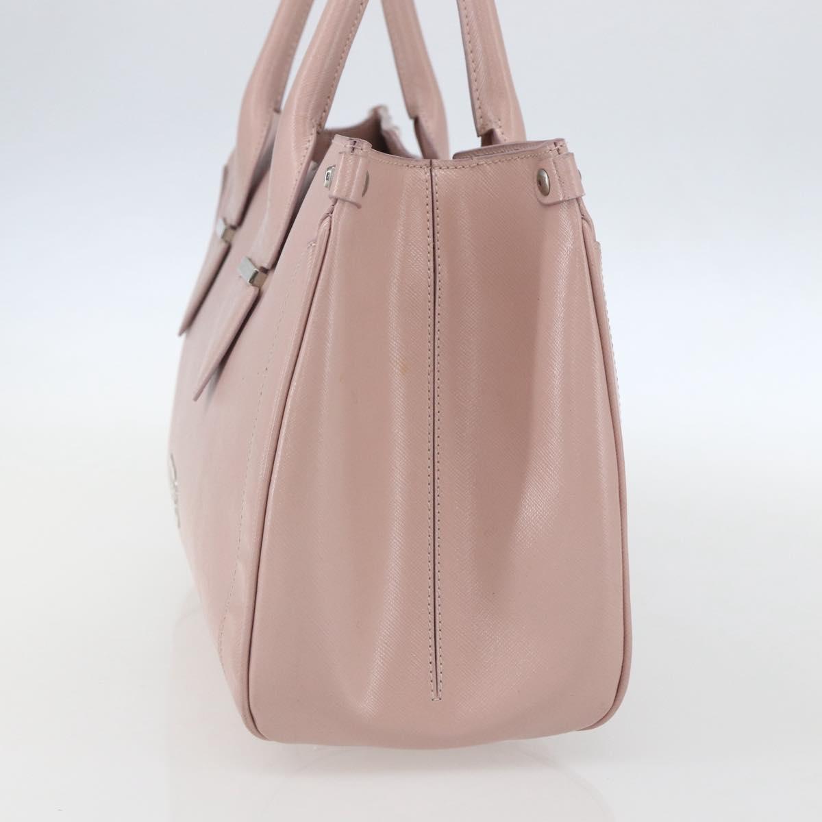 Salvatore Ferragamo Gancini Hand Bag Leather Pink Silver Auth 159143