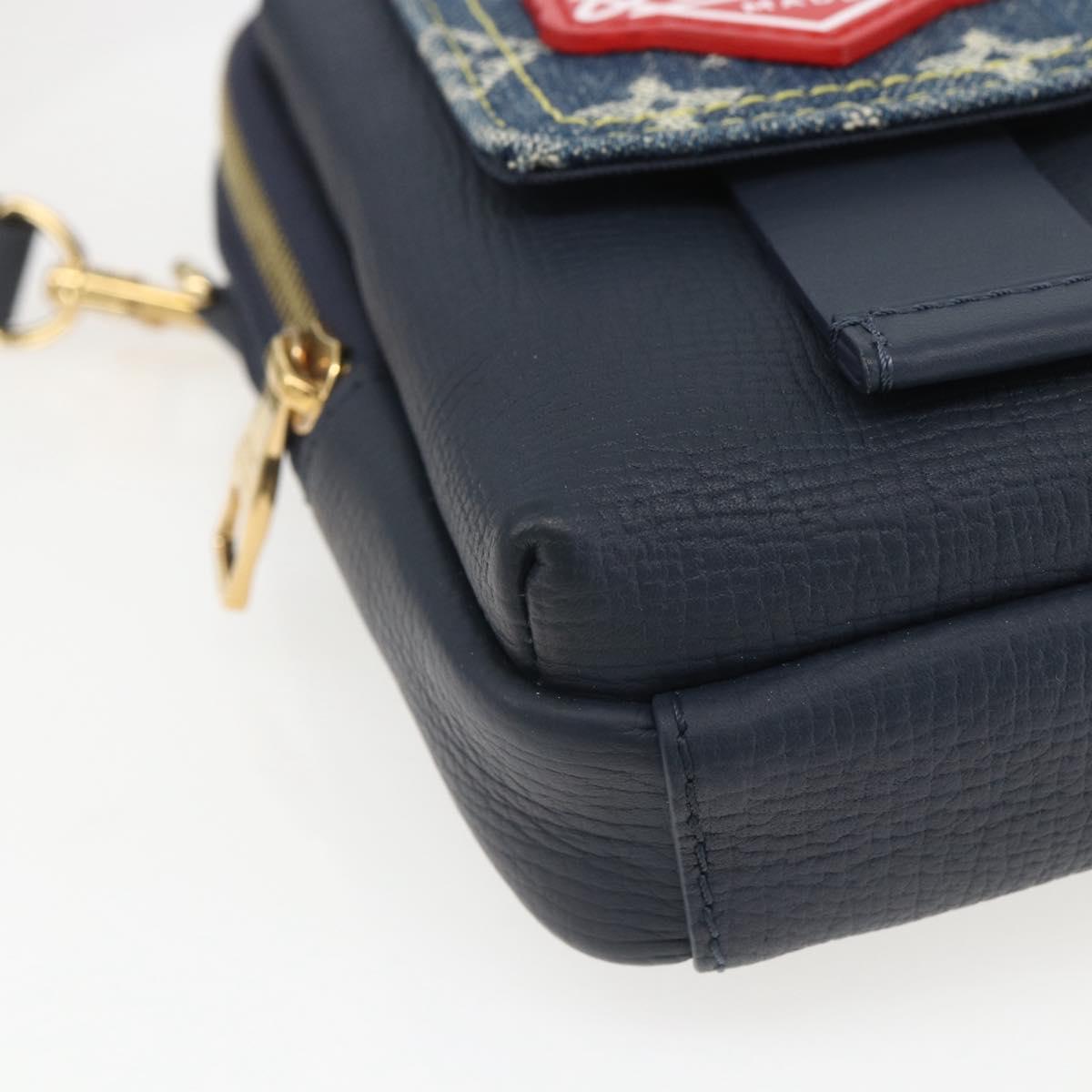 LOUIS VUITTON LV Squared Double Phone Pouch Blue M81060 LV Auth 159145SAM