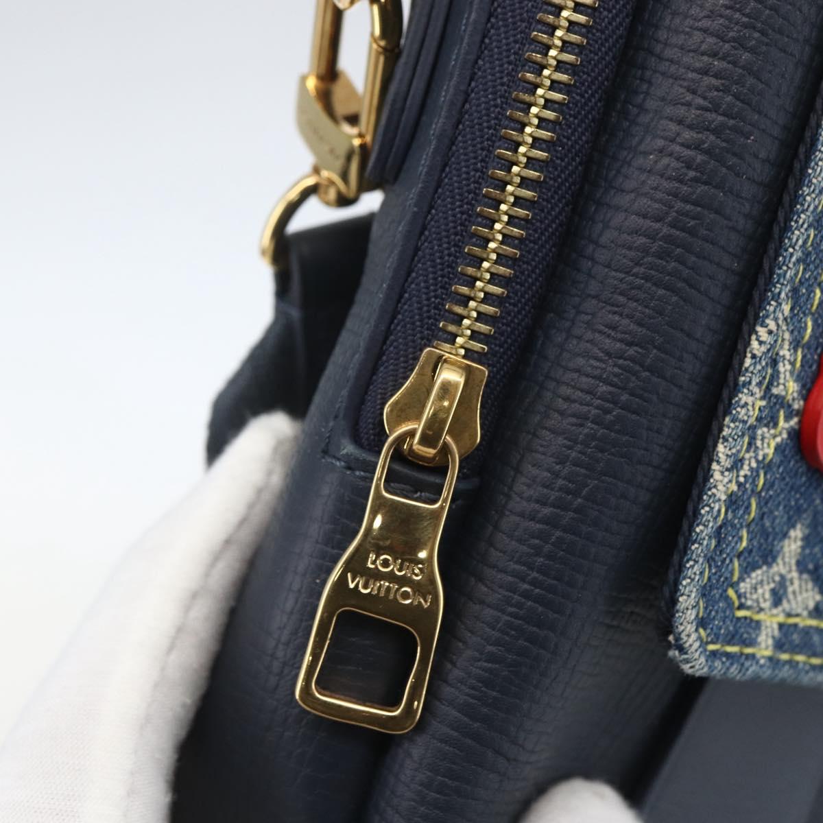 LOUIS VUITTON LV Squared Double Phone Pouch Blue M81060 LV Auth 159145SAM
