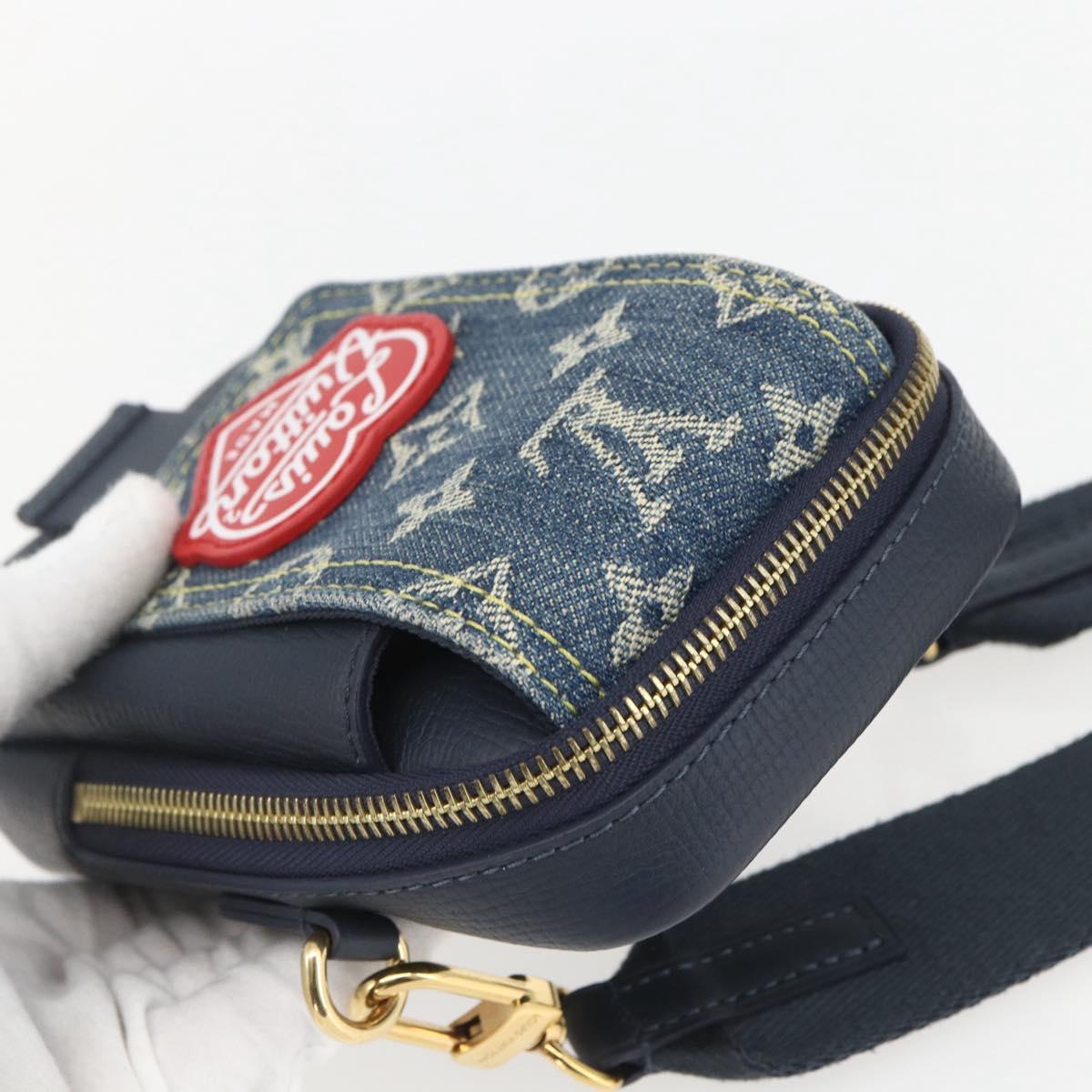 LOUIS VUITTON LV Squared Double Phone Pouch Blue M81060 LV Auth 159145SAM