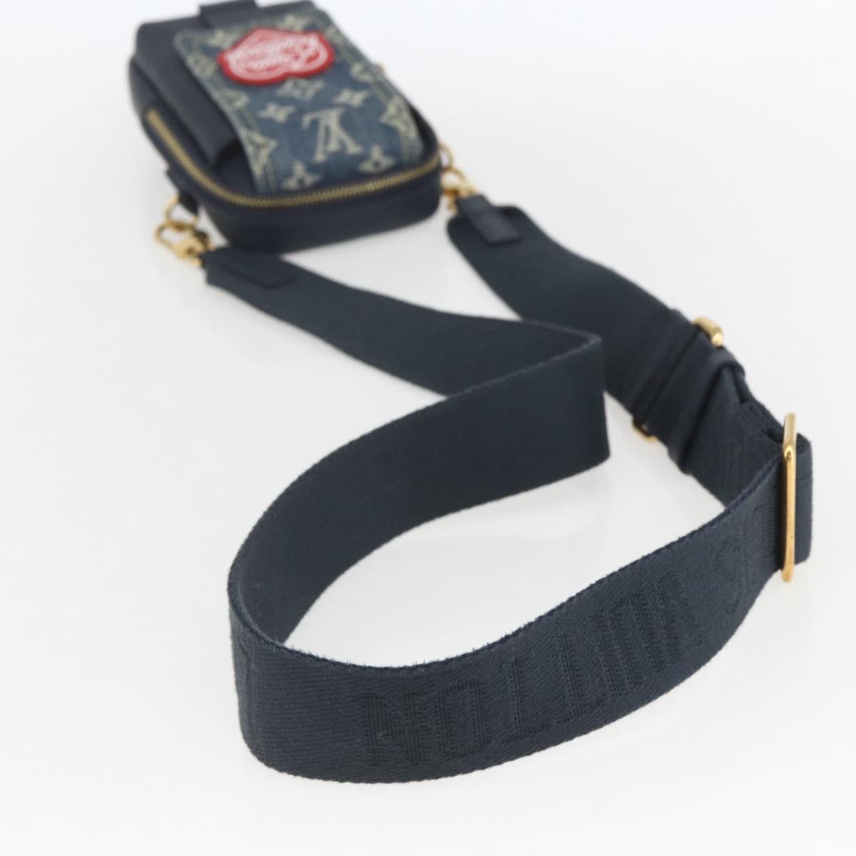 LOUIS VUITTON LV Squared Double Phone Pouch Blue M81060 LV Auth 159145SAM
