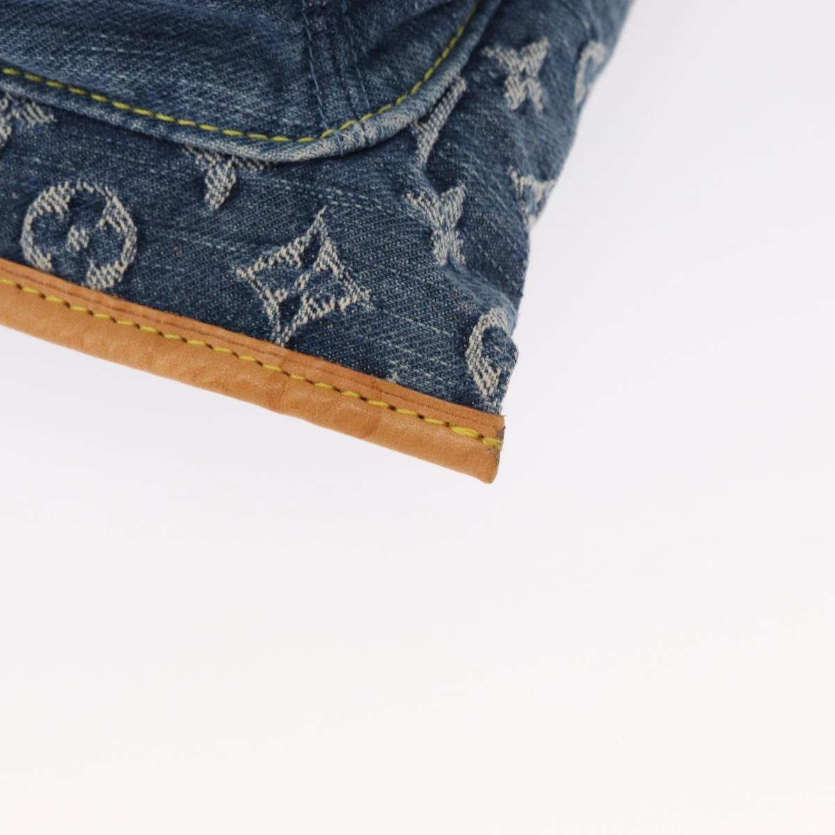 LOUIS VUITTON Monogram Denim Flat Shopper Tote Bag Blue M95018 LV Auth 159149SM