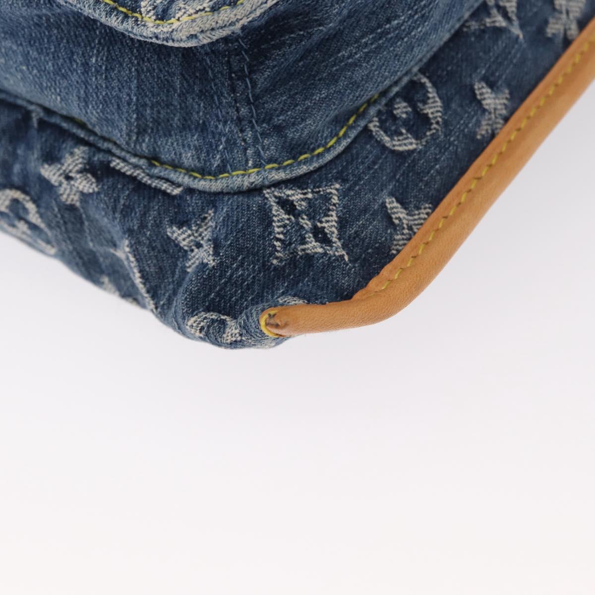 LOUIS VUITTON Monogram Denim Flat Shopper Tote Bag Blue M95018 LV Auth 159149SM