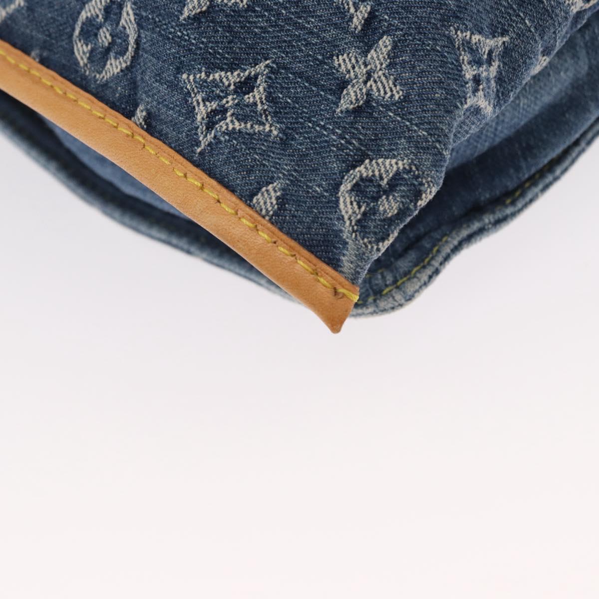 LOUIS VUITTON Monogram Denim Flat Shopper Tote Bag Blue M95018 LV Auth 159149SM
