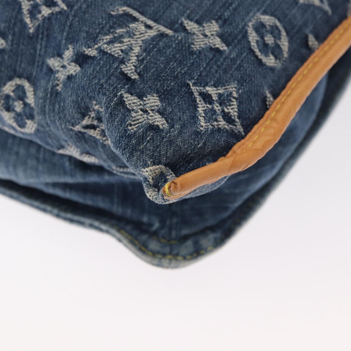 LOUIS VUITTON Monogram Denim Flat Shopper Tote Bag Blue M95018 LV Auth 159149SM