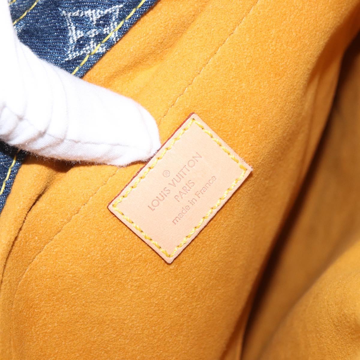 LOUIS VUITTON Monogram Denim Flat Shopper Tote Bag Blue M95018 LV Auth 159149SM