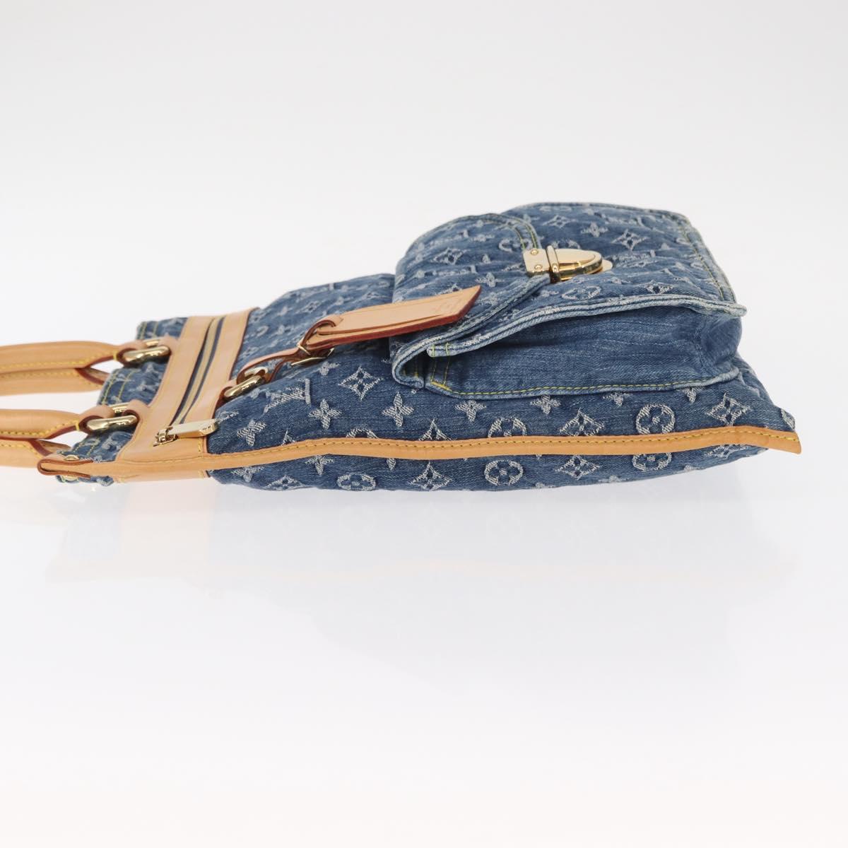LOUIS VUITTON Monogram Denim Flat Shopper Tote Bag Blue M95018 LV Auth 159149SM
