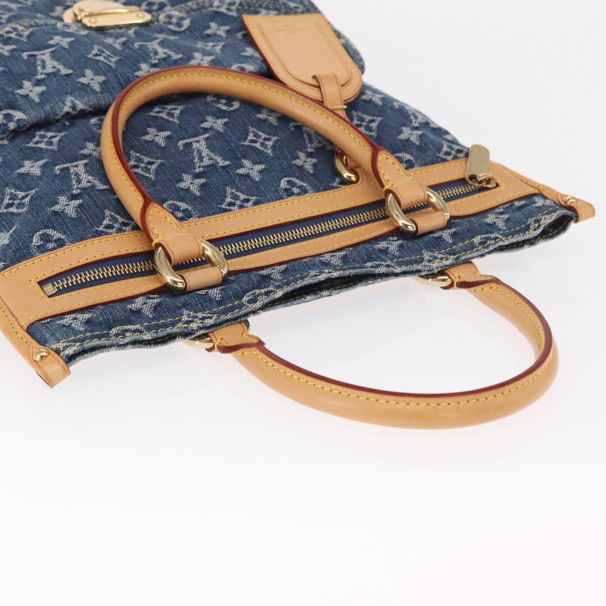 LOUIS VUITTON Monogram Denim Flat Shopper Tote Bag Blue M95018 LV Auth 159149SM