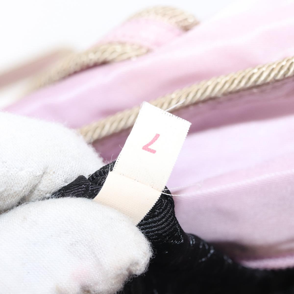 PRADA Hand Bag Nylon Pink Silver Auth 159153