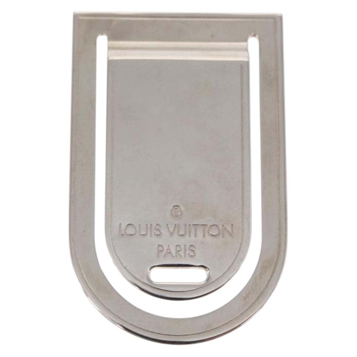 LOUIS VUITTON Pansavie Porto Address Money Clip Metal Silver M64691 Auth 159170M