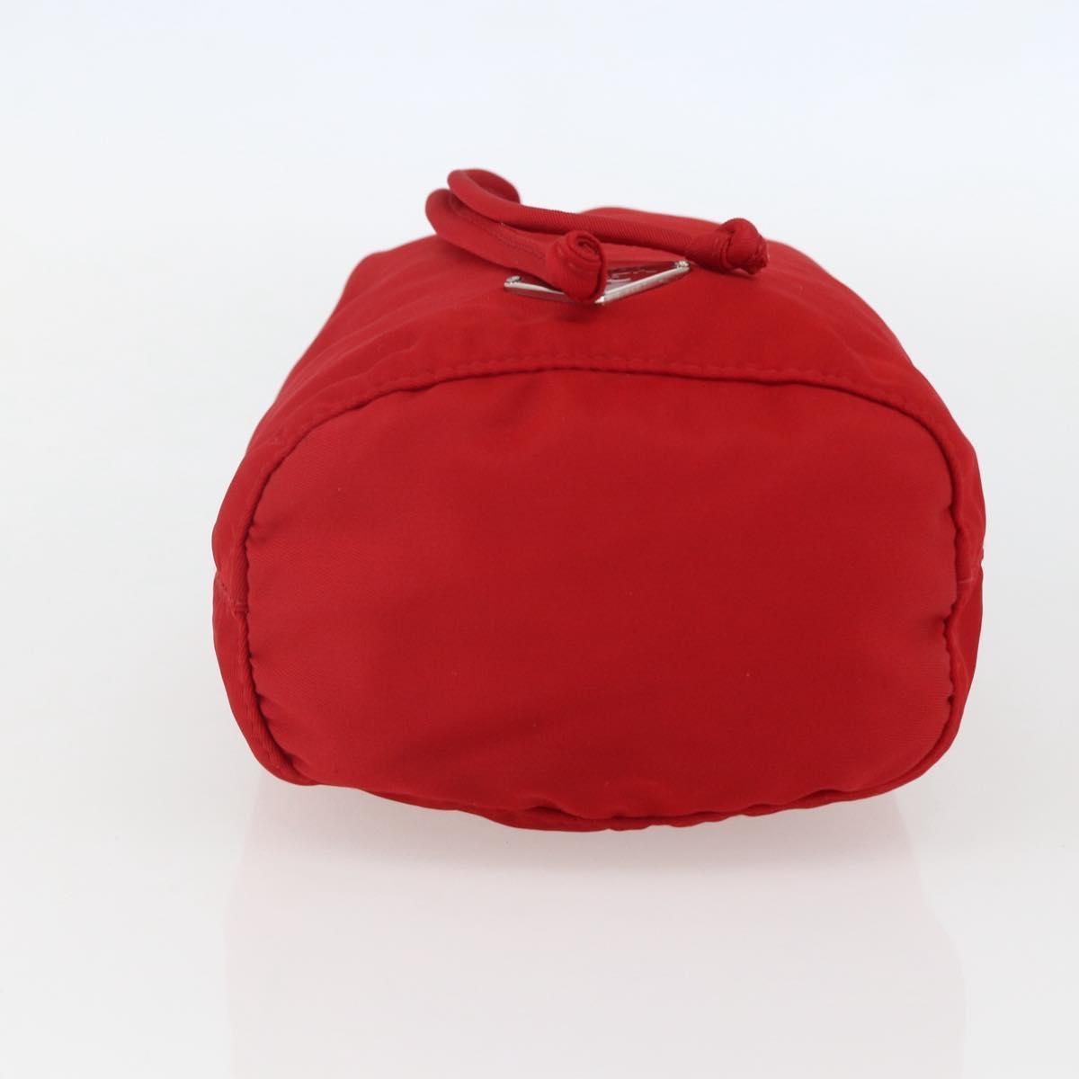 PRADA Pouch Nylon Red Silver Auth 159174