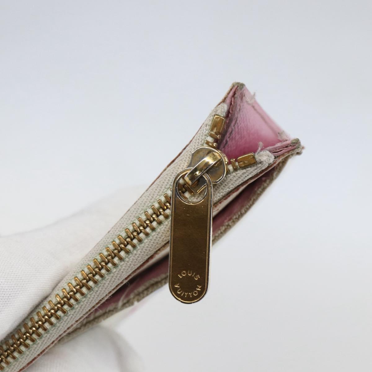 LOUIS VUITTON Multicolor Pochette Cles NM Coin Purse White M93734 LV Auth 159177
