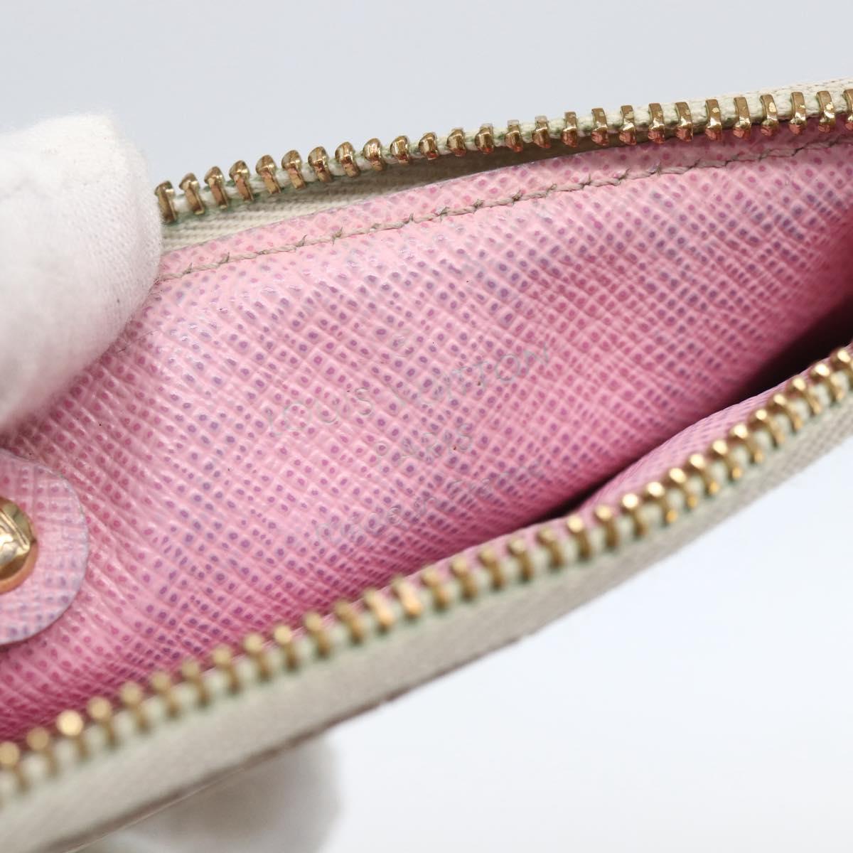 LOUIS VUITTON Multicolor Pochette Cles NM Coin Purse White M93734 LV Auth 159177