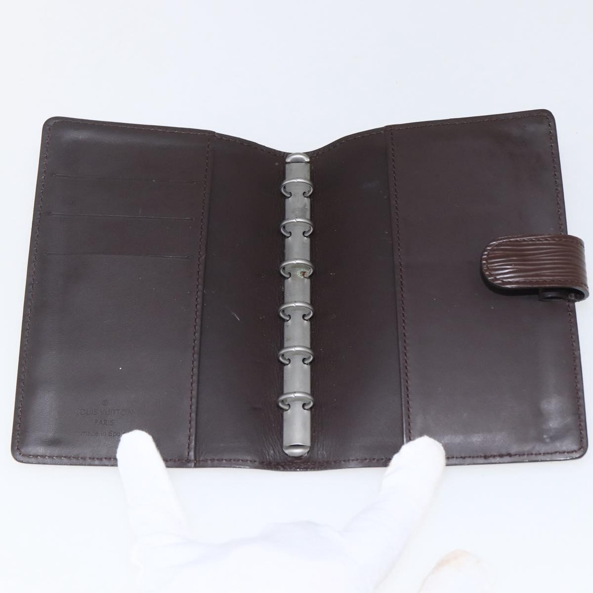 LOUIS VUITTON Epi Agenda PM Day Planner Cover Mocha R2005D LV Auth 159180
