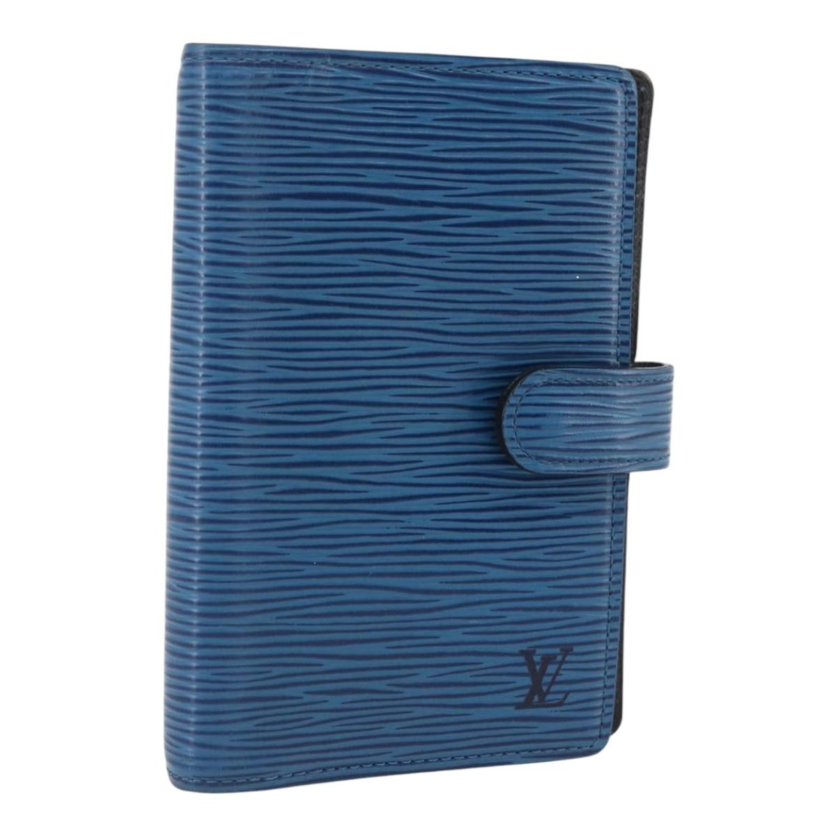 LOUIS VUITTON Epi Agenda PM Day Planner Cover Blue R20055 LV Auth 159181